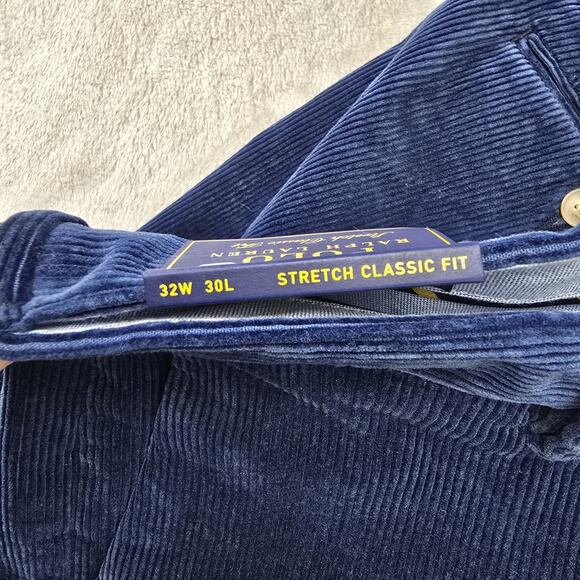 NWT Polo Ralph Lauren Men's Pants 32 x 30 Navy Blue Corduroy Stretch Classic Fit - Picture 9 of 14